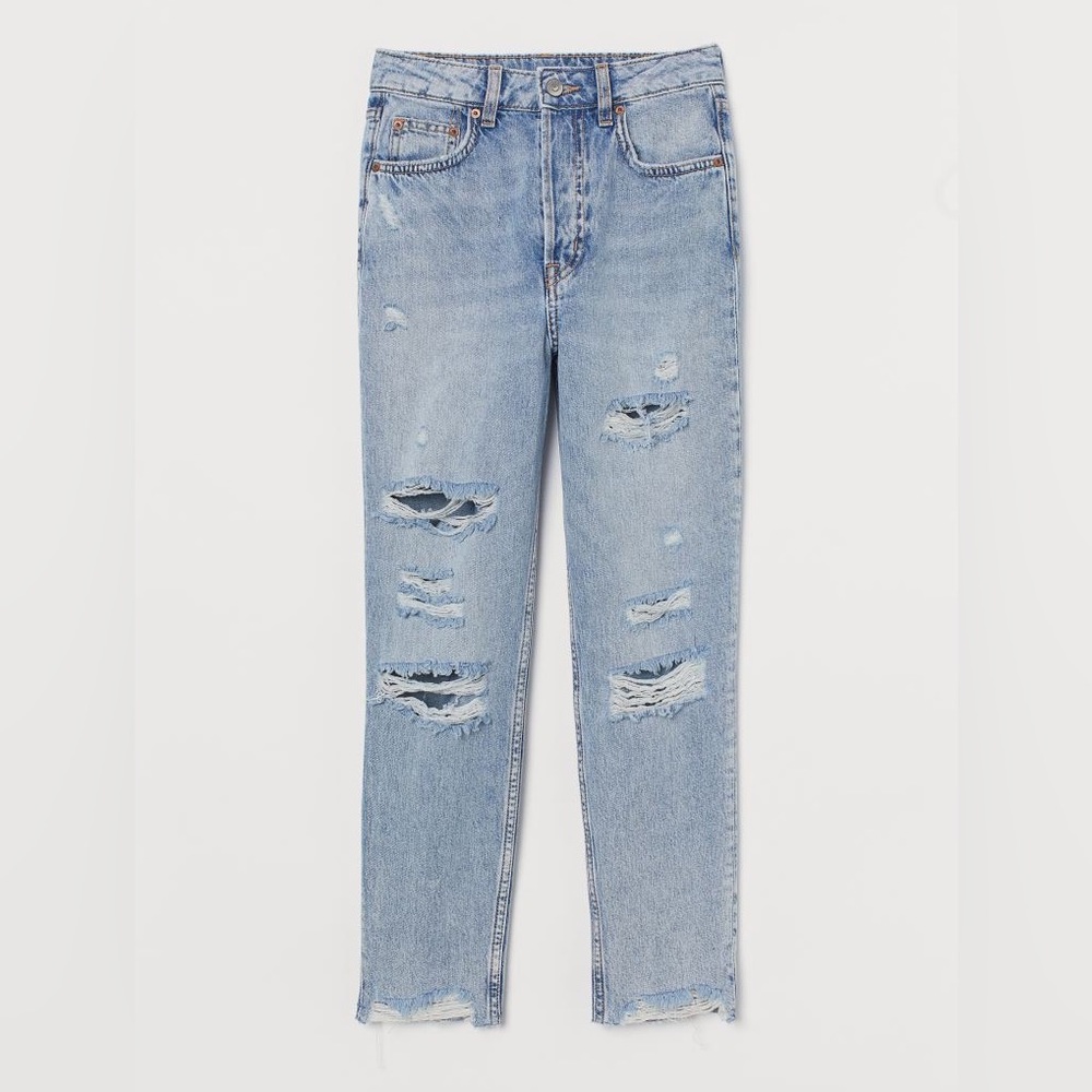 H&M Slim Mom Jeans Trashed Size 0P